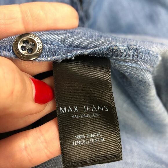NWT Max Jeans Denim Ruffle Dress Pockets Size S - Picture 10 of 10